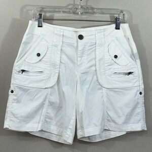 Elegant White Women's Cargo Shorts